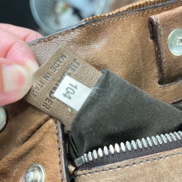 JIL SANDER Vintage Black Leather Pleated Shoulder Bag - Picture 13 of 13